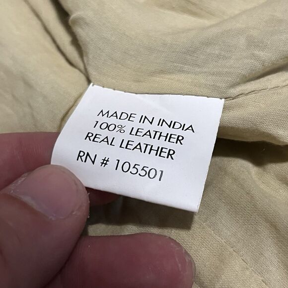 DOUBLE D RANCH Women's XS Beige Tan Studded Western Shirt Jacket Coat LEATHER - Picture 8 of 16